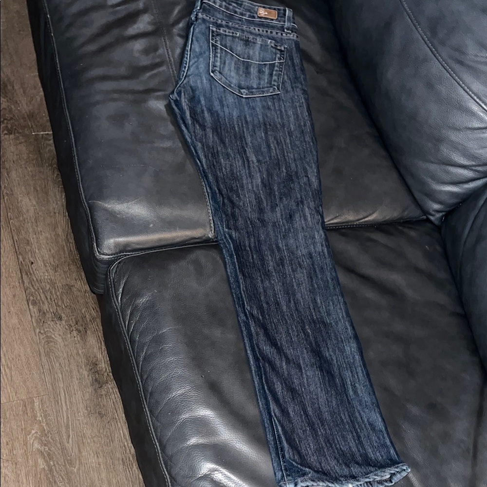 PAIGE Dark Blue Straight Leg Jeans
